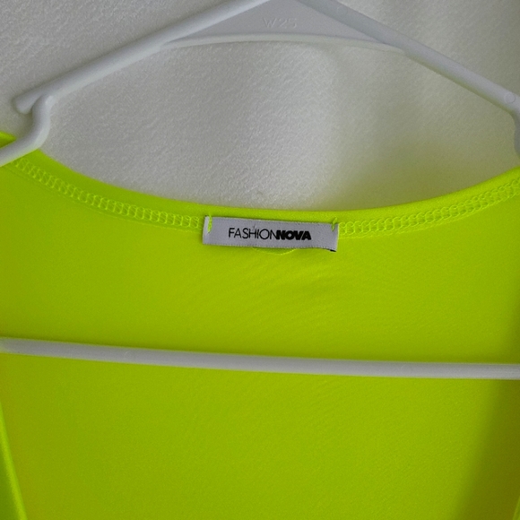 Neon Yellow-Green CutOut Dress - Picture 3 of 5